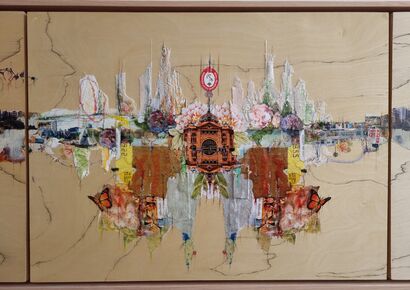 Landscape with Flinders Station - a Art Design Artowrk by Robert Lee  Davis 
